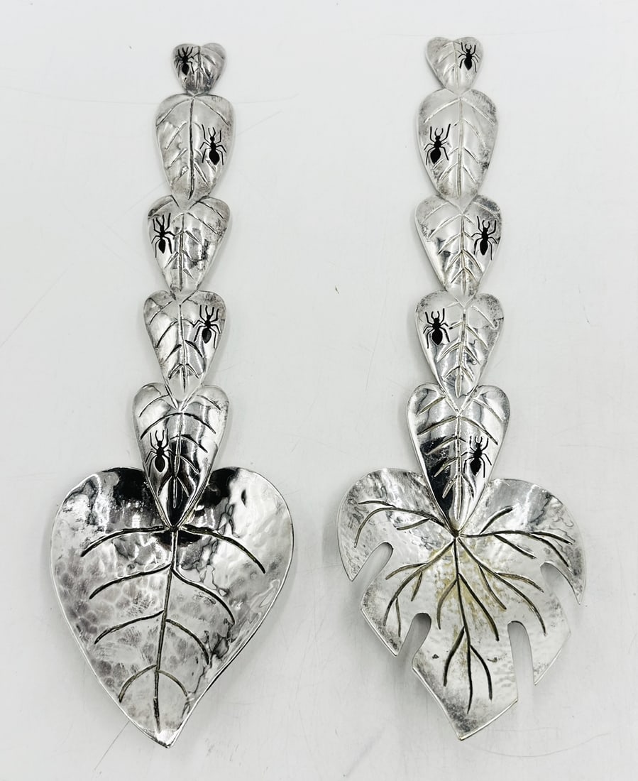 'Ants on Leaves' Serving Utencils by Emilia Castillo, Hand Signed, Mexico 1980's (1 of 12)
