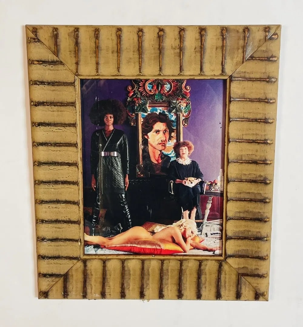 Picture frame encasing a 2014 photo of the Barneys Campaign, by Bruce Webber: Vintage picture frame encasing a 2014 photo of the Barneys campaign shot by Bruce Weber. Measurements: 15 inches high x 13 inches wide x .75 inches deep. All items are sold as is. The auction house do