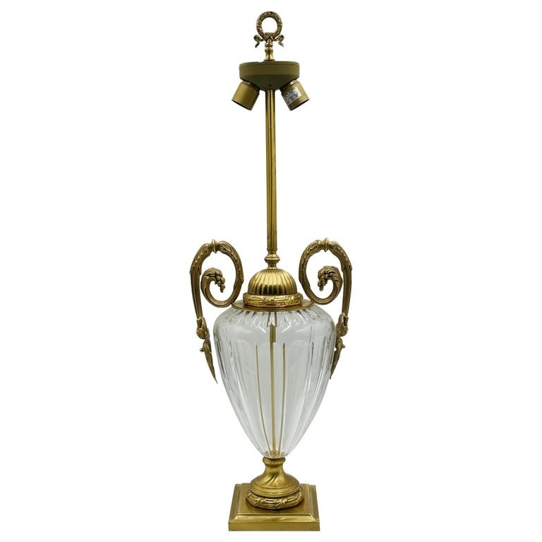 Crystal & Bronze Table Lamp by Leone Aliotti, Italy 1970s (1 of 13)