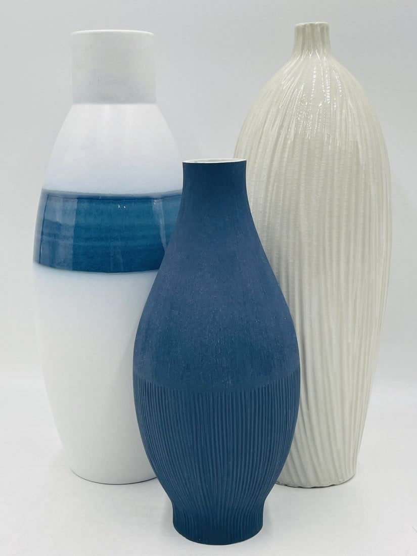 Set of 3 Post Modern Ceramic Vases Made in Portugal (1 of 15)