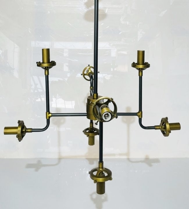 Restoration Hardware 8 Light Chandelier in Blackened Brass & Antique Brass (1 of 13)