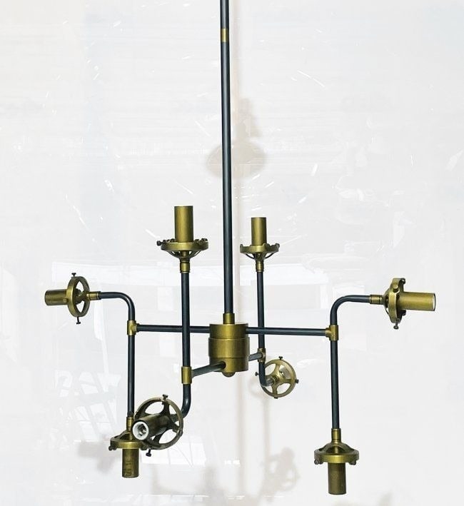 Restoration Hardware 8 Light Chandelier in Blackened Brass & Antique Brass (1 of 3)