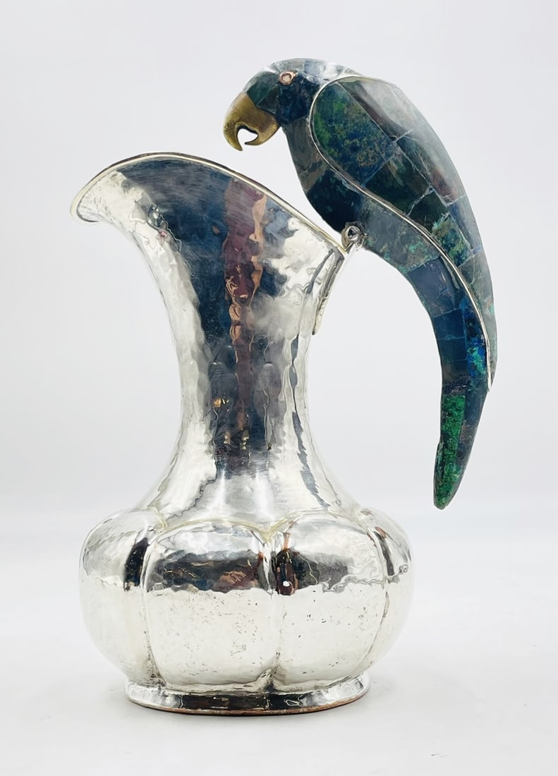 Large Water Pitcher With a Parrot Handle by Los Castillo, Mexico 1970's (1 of 14)