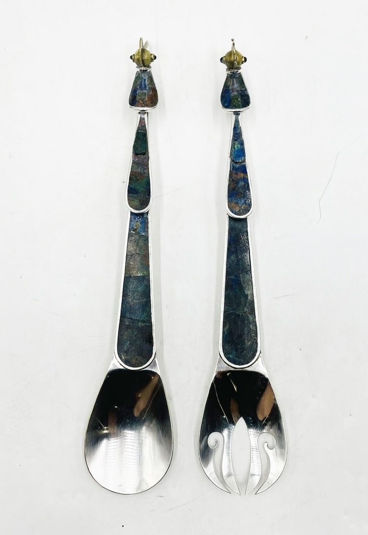 Humming Bird Serving Utencils In Siver & Azurite by Emilia Castillo for Los Castillo (1 of 7)
