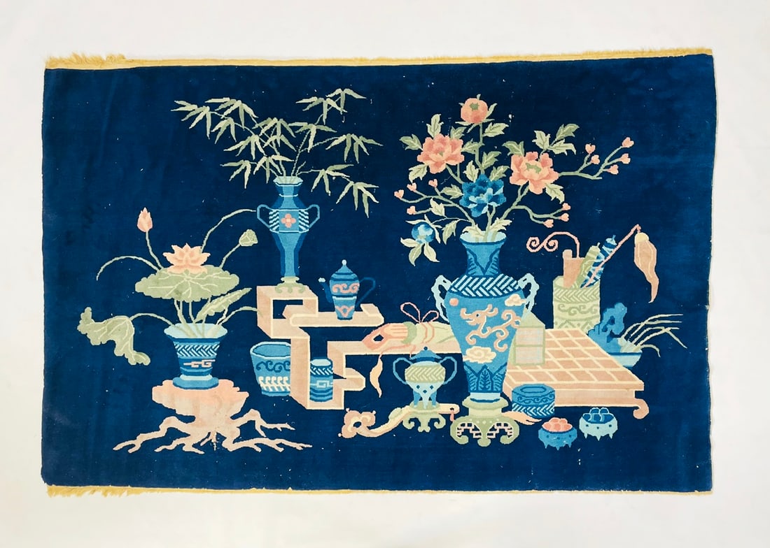 Vintage Chinese Hand-Knotted Rug of an Interior Scene (1 of 9)