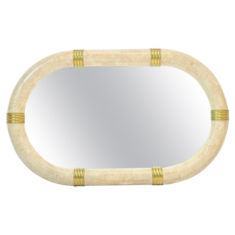 Brass & Tessellated Stone Wall Mirror by Maitland Smith (1 of 16)