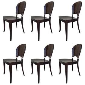 Set of Six Dining Chairs Made in Italy By Potocco Italy