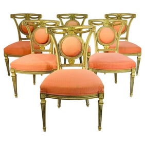 Set of Six Dining Chairs, Made in Italy Circa 1800's