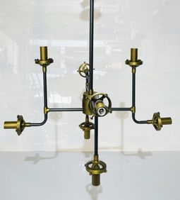 Restoration Hardware 8 Light Chandelier in Blackened Brass & Antique Brass