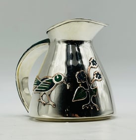 Los Castillo Silver & Malachite Pitcher Jug, Mexico 1960s