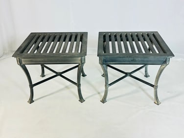 Pair of Metal Side Tables by Restoration Hardware