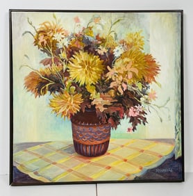 Floral Arrangement- Acrylic Painting by Rhea Wenke (Belarus 1922- California 2018)