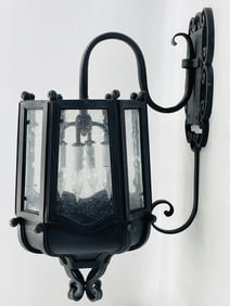Vintage Wrough Iron "Old Stock" Sconce Light by Paul Ferrante,