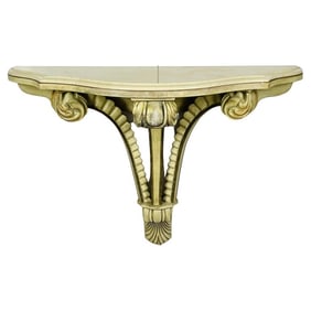 Art Deco Wall Console with a Marble Top, USA, 1940s