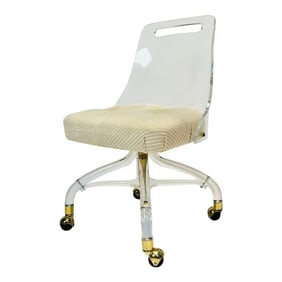 Lucite & Brass Vanity Chair in the style of Charles Hollis Jones, USA 1960's