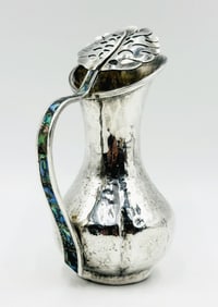 Silver & Abalone Water Pitcher Signed A.C.T. Taxco, Mexico 1963