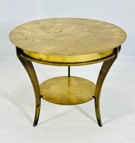 Brass Tone Round Center Table