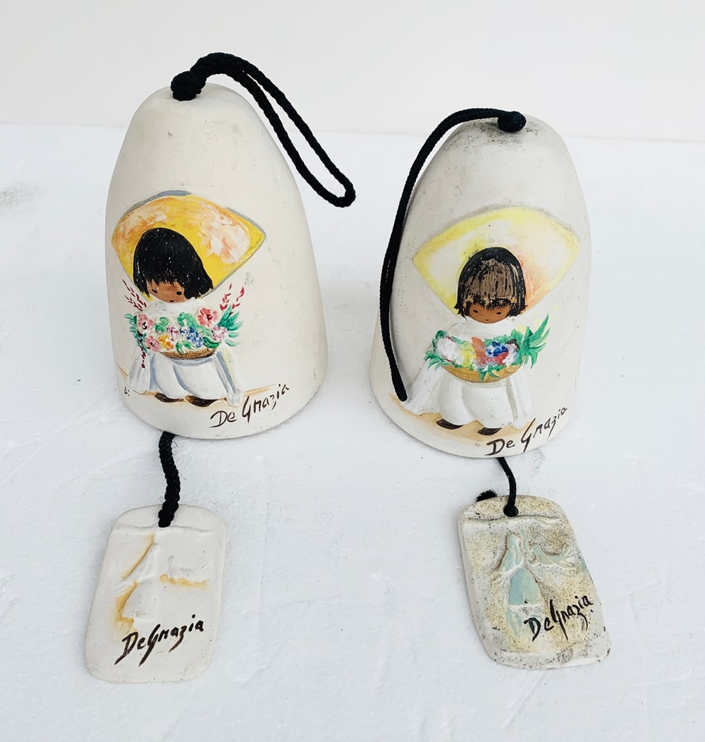 Pair of Ceramic Bells by De Grazia (1 of 6)