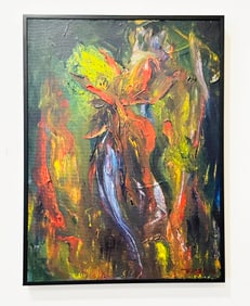 Stunning Oil on Canvas Abstract Painting after  Leonardo Nierman