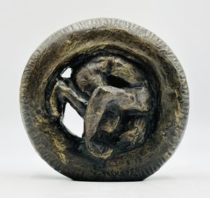 -Juego De Ninos- (Childs Play) Bronze Sculpture by Victor Salmones (Mexico 1937-1989) Signed