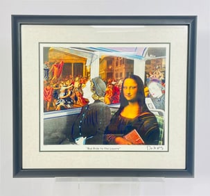 "Bus Ride to the Louvre" Limited Edition Lithograph by Nelson De La Nuez