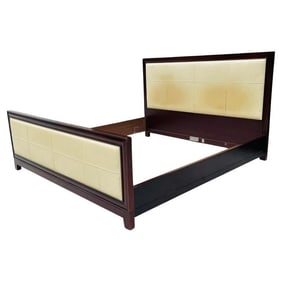 Mahogany & Leather King Size Bed by Barbara Barry for Baker Furniture