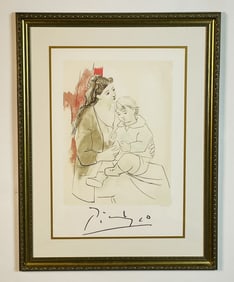 Pablo Picasso (Spain 1881-1973) "Maternite au Rideau Rouge, Printed in 1982