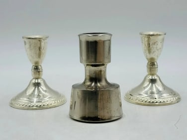 Set of 3 Candle Holders including Sterling and Jens Quistgaard for Dansk France