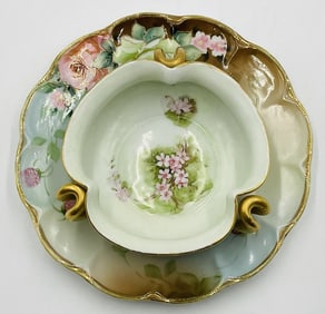 Vintage Porcelain Plate and Bowl Attb to Limoges