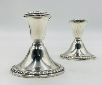 Pair of Sterling Silver Candle Holders by Newport, Model 1221