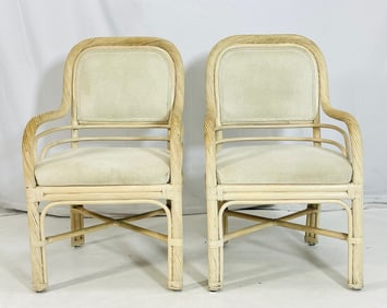 Pair of Twisted Reed Armchairs, USA 1970s