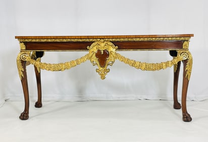 Mahogany and Gold Gilt Console by Maitland-Smith