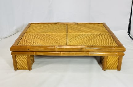 Vintage Bamboo and Split Rattan Coffee Table