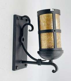 Vintage Wall Sconce With Mica Shade by Steven Handelman Studios, USA 2013