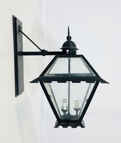 Wrought Iron and Glass  Wall Sconce by Steven Handelman Studios, USA 2018
