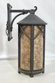 Wrought Iron Wall Sconce with Mica Shade by Steven Handelman Studios, USA  2015