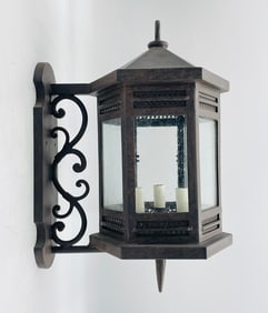 Aged Steel & Glass Wall Sconce by Steven Handelman Studios, USA 2000's