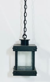 "Bosem" Pendant Light in Aged Steel & Glass by Steve Handelman Studios, USA 2022