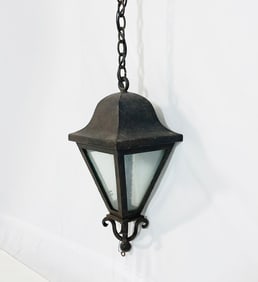 Pendant Light in Aged Steel & Glass by Steve Handelman Studios, USA