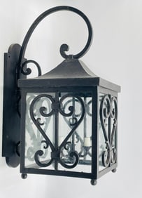 Aged Steel & Glass Wall Sconce by Steve Handelman Studios, USA