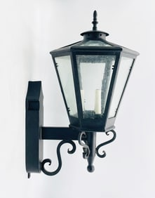 Wrought Iron & Glass Wall Sconce by Steve Handelman Studios, USA