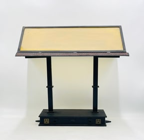 Steel & Glass Desk Lamp, USA 1980's