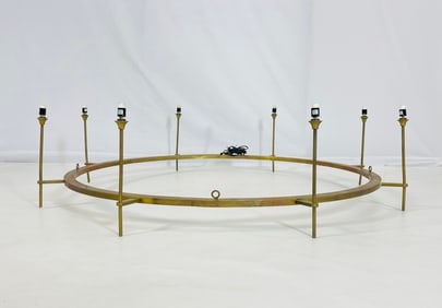 Large Brass Chandelier with 10 Lights