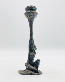 Antique Cast Bronze, Art Nouveau Candle Holder
