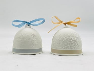 Pair of Porcelain Bells by Lladro, Fall & Winter Collection, New In Box