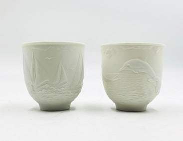 Pair of Porcelain Cups by Lladro, Collectors Society, New In Box