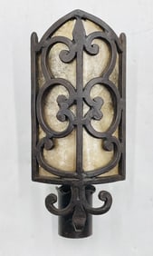 Wrought Iron & Mica Candle Holder?  by Steven Handelman Studios, USA 2000s