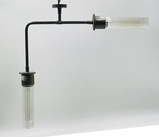 Vintage Brass & Glass Ceiling Light by Steven Handelman Studios, USA 2000s