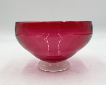 Vintage Studio Glass Bowl by Correia Art Glass, Signed & Dated 2005