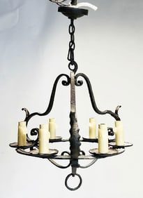 Forged & Blackened Steel Chandelier by Paul Ferrante, 2000 Series.